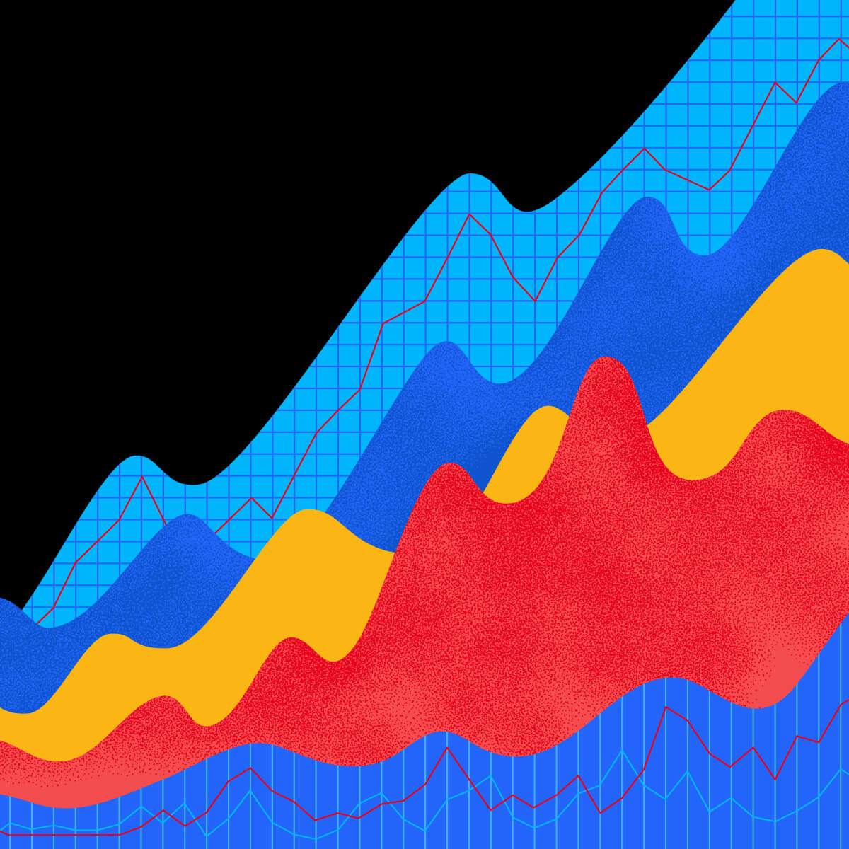 multicolored graphs and line charts